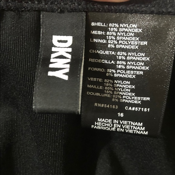 DKNY Black Ruffle V-neck One Piece Swimsuit size 16 - Picture 9 of 9